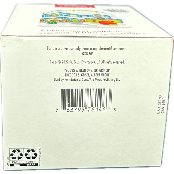 Hallmark A VERY MERRY GRINCHMAS! Keepsake Magic Ornament 2022 Sound Light‎